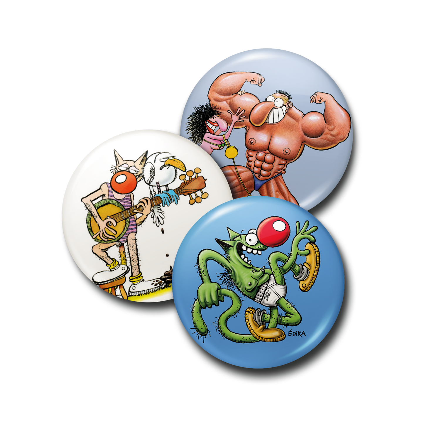 Lot de 3 badges Édika